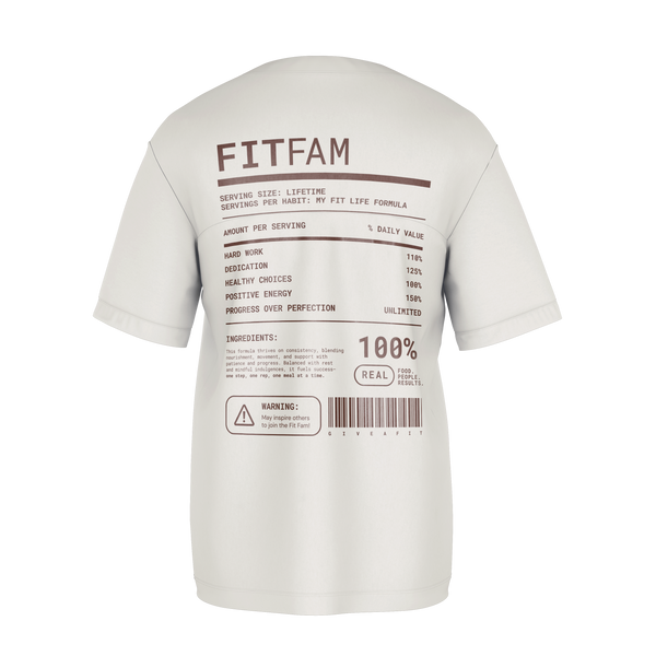 Fit Fam Nutritional Label Tee
